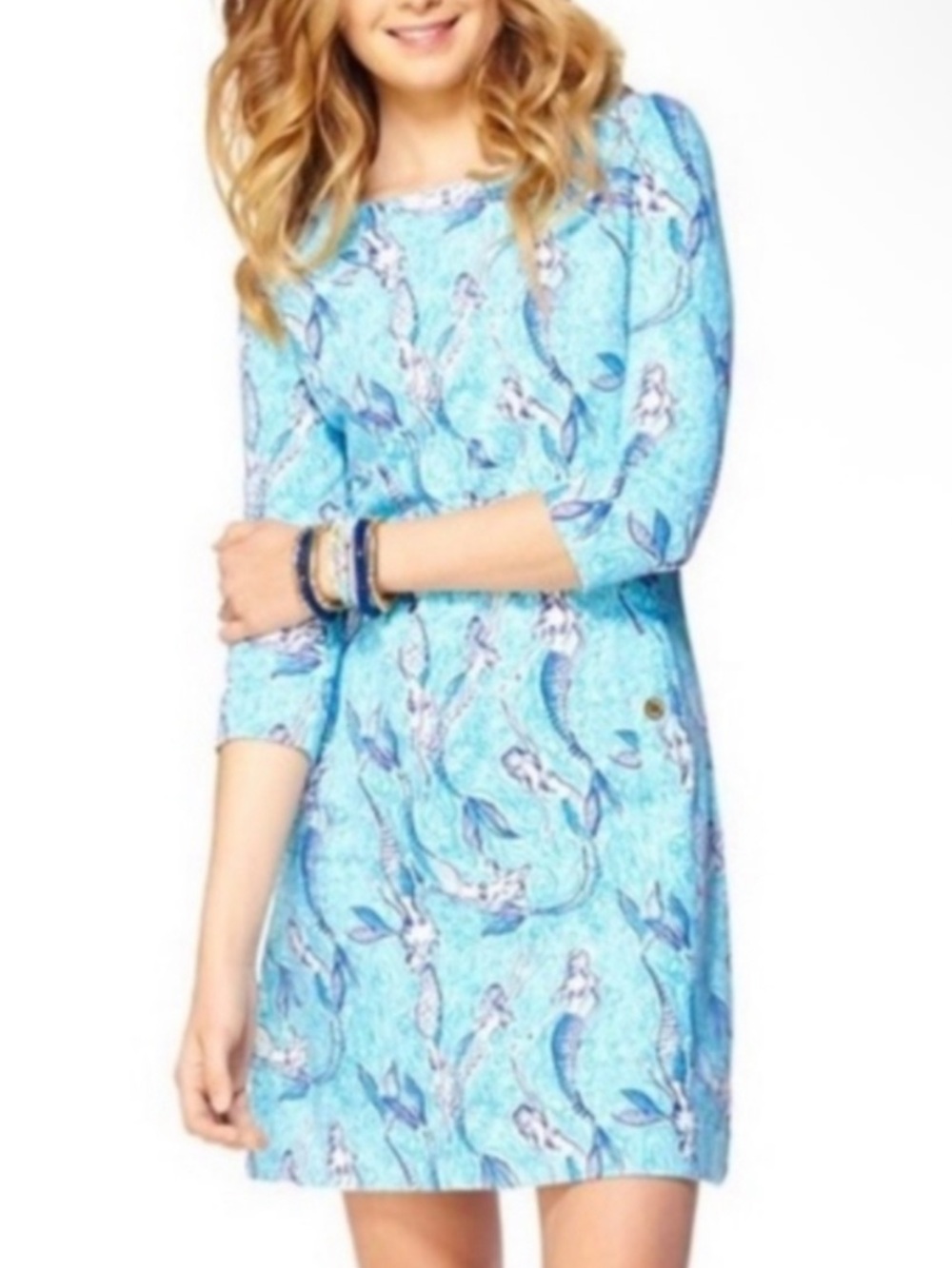 Lilly Pulitzer Charlene Dress Spa Blue NICE TAILS Women’s Small Holy Grail